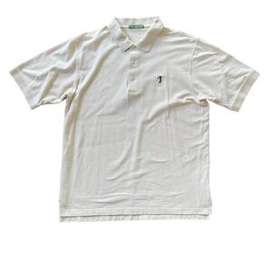 The Golfer Large Cream‎ Short Sleeve Cotton Men's Golf Polo Shirt